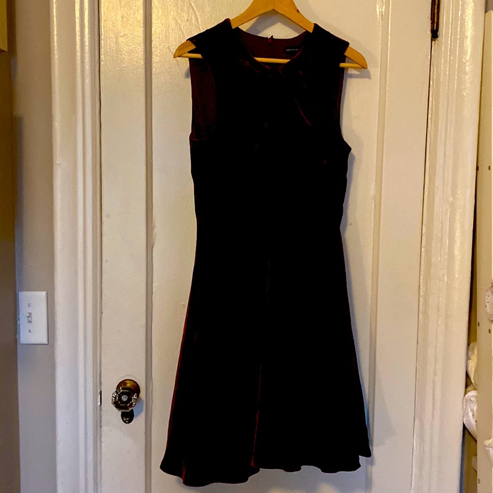 Karen Millen velvet dress in burgundy